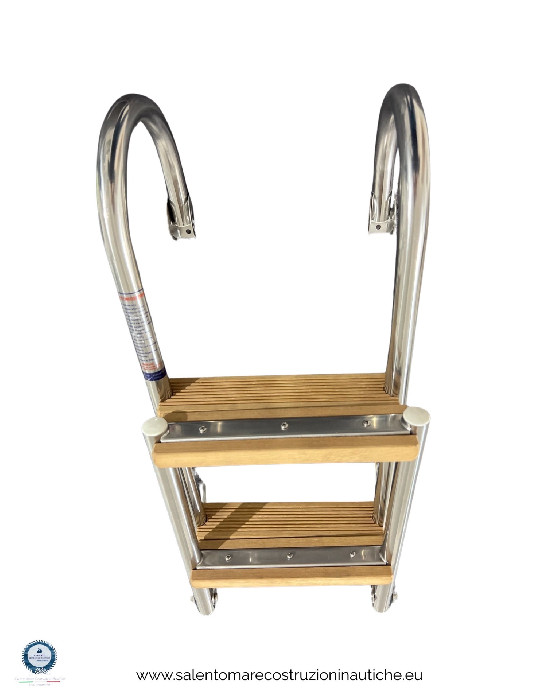 MARINE CITY Scala A 3 Gradini Pieghevole In Acciaio Inox 304 Per Barche E Yacht - Accessorio Nautico